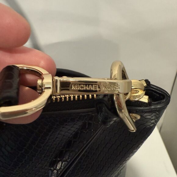 Michael Kors Elson Python Embossed Convertible Satchel Top Handle Crossbody - Picture 12 of 16